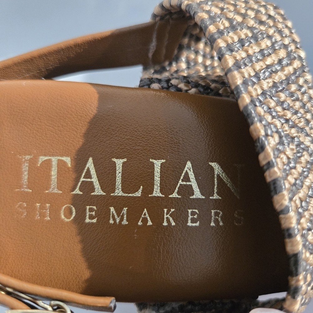 Italian Shoemakers Brown Sandals with Woven Strap - Picture 6 of 12